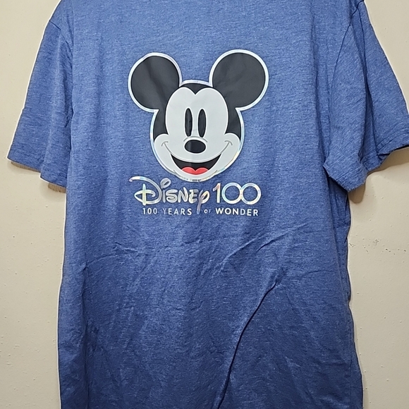Mickey Mouse Disney 100 Year Celebration Front and Back Design M Blue T-shirt - Picture 3 of 7